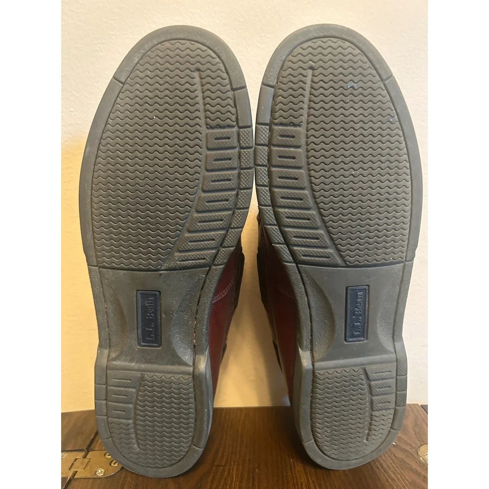 L.L. Bean Casco Bay Men's Brown Leather Flats Boat Shoes Size 12D
